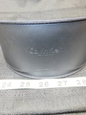 Calvin Klein CK Black Vinyl Large Sunglasses Case Faux Leather Soft Shell